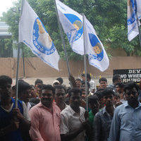 Vijay Fans at Devi Cinemas - Pictures